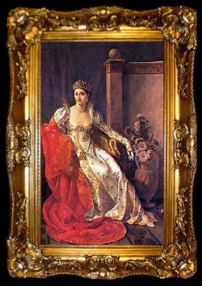framed  Marie-Guillemine Benoist Portrait of Elisa Bonaparte, Grand Duchess of Tuscany., ta009-2